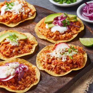 TACOS DE TINGA con 4 TORTILLAS COCO